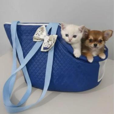 Imagem de Bolsa Mala Mochila Transporte Pet Luxo para Cães e Gatos  Material Res