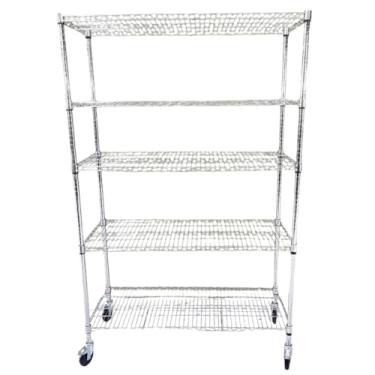 Imagem de Estante Aço Inox 5 Prateleiras Industrial Cozinha: 1,92m Altura, Capacidade Robusta