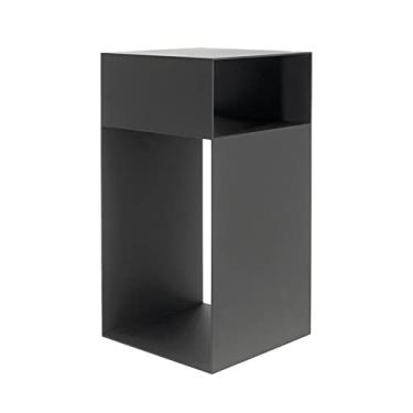 Imagem de Mesa central preta quadrada mesa lateral moderna sala de estar sofá mesa lateral quarto mesa de cabeceira decoração de casa pequena mesa de centro mesa de quarto