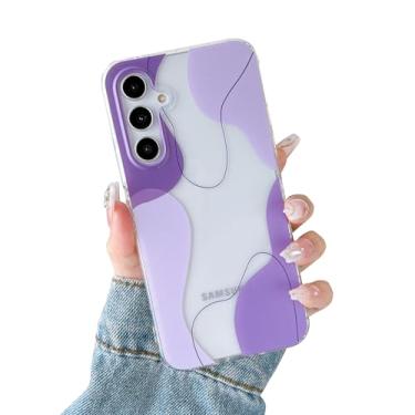 Imagem de DEFBSC Capa compatível com Samsung Galaxy S25 FE, design de arte em formato macio com capa protetora de telefone embutida, linda capa de TPU fina projetada para Samsung Galaxy S25 FE, roxa