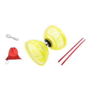Imagem de MERIGLARE Conjunto de Diabolo Chinês com Rolamento Triplo Resistente Clássico Divertido Presentes Acessórios Ioiô Chinês para Crianças Adultos Iniciantes Jardim, Amarelo