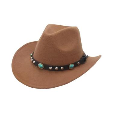 Imagem de Chapéu De Cowboy Ocidental Estilo Étnico Feminino Com Corda Trançada E
