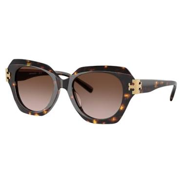 Imagem de Tory Burch TY 7215U 201613 Óculos de sol marrom tartaruga plástico olho de gato lente gradiente marrom, tartaruga marrom, 51-19-140