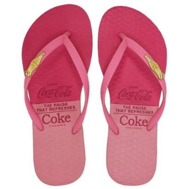 Imagem de Chinelo Coca Cola Feminino Rosa Pink Sandália Drink Coke 86 CC4097-Feminino