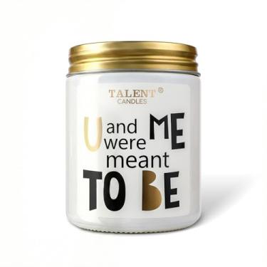 Imagem de Vela perfumada romântica dos namorados - Cera de soja natural em frasco com fragrância de boa vibração para decoração de casa, quarto, sala de estar. Design de mensagem sincera, 240 g, tempo de queima