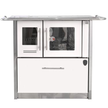 Imagem de Fogão A Lenha Ecli Branco C/ For C/cx Dir Chapa Al. N°2