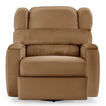 Imagem de Poltrona Do Papai Sala De Cinema Reclinável Manchester Glider Manual Giratória Pu Caramelo