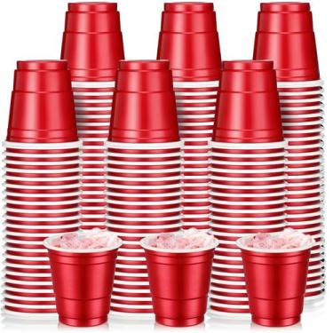 Imagem de Copo para beber Layhit, pacote com 200, plástico descartável vermelho 