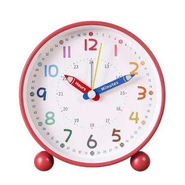 Imagem de Despertador de quartzo colorido para crianças e estudantes, vermelho -