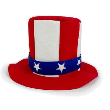 Imagem de Chapéu de feltro do Dia da Independência dos EUA com listras vermelhas