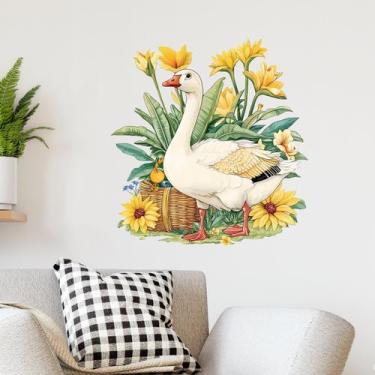 Imagem de Adesivos de parede Farmhouse Goose & Girassóis em aquarela 49x47cm - y