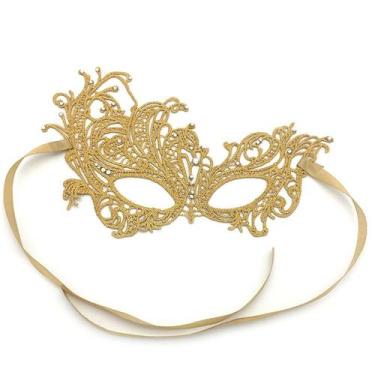 Imagem de Máscara de cosplay para festa de renda com strass, prata sexy, meio ro