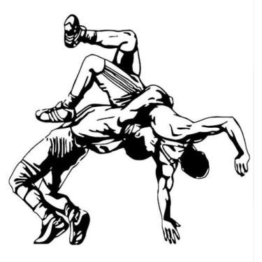 Imagem de Adesivos de parede Wrestling Black and White Fighter PVC 54x57cm - yiw