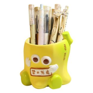 Imagem de Porta-canetas Creative Resin Desktop Organizer Yellow Cartoon - yiweis