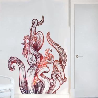 Imagem de Adesivos de parede Octopus Tentacles Ocean Theme PVC impermeável - yiw