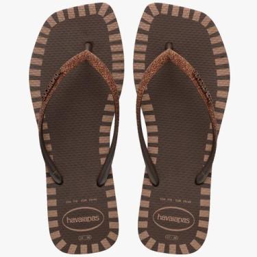 Imagem de Chinelo Havaianas Sq Glit Contour Fc, Café, 37/38