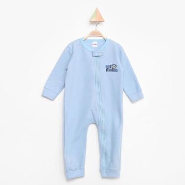 Imagem de Macacão Longo Bebê Candy Kids Soft Fleece Masculino, Azul claro, 1A
