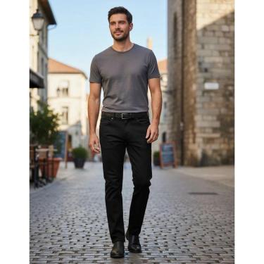 Imagem de Calça Brim Masc. Reta Comfort Com Elastano Vilejack VMBL0016-Masculino