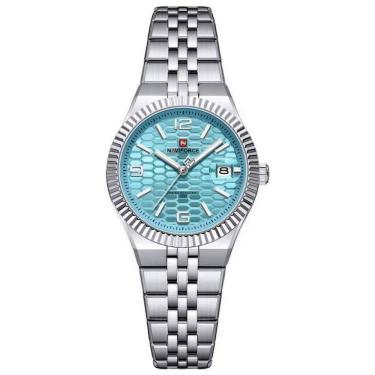 Imagem de Relógio de Pulso de Quartzo Feminino com Bracelete em Aço A Prova d`Água