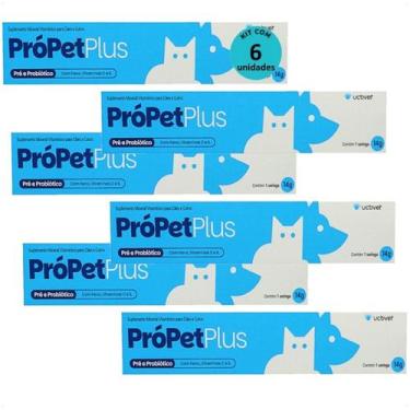 Imagem de Própet plus 14g pré e probiótico para cães e gatos ucbvet kit com 6