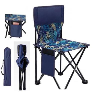 Imagem de Cadeira pesca dobravel banqueta praia encosto bolso lateral - Multicoi
