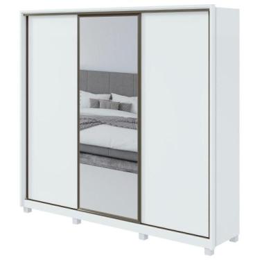 Imagem de Guarda-roupa Casal Spazio 270 Glass 3 Portas 6 Gavetas Branco - MÓVEIS