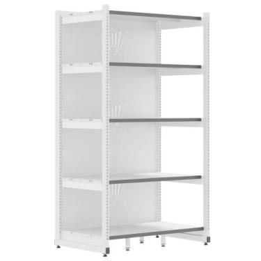 Imagem de Rack Fit Parede 1 Inicial 2,02X0,90X0,60 5 Bandejas Amapá, Branco Perf