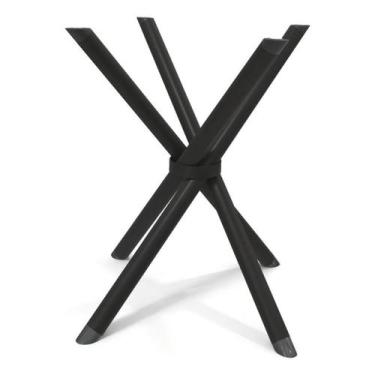 Imagem de Base de Mesa Pé Aço Preta Reforçada Mesa Redonda ou Quadrada 4 Lugares