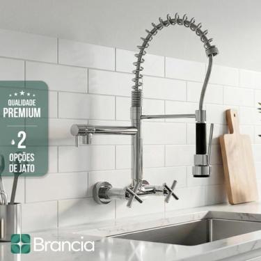 Imagem de Torneira Gourmet Monocomando de Parede com Ducha Extensível 60cm, Mist