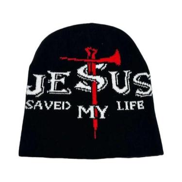 Imagem de Gorro De Lã Tricotado Com Letras Estilo Hip Hop, Moda De Rua Para Outo