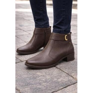 Imagem de Bota Pegada Feminina Cano Curto Couro Toffe, Toffe, 35