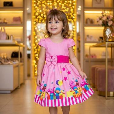 Imagem de Vestido Infantil Temático Simples Pocoyo Rosa - AUREA, PP