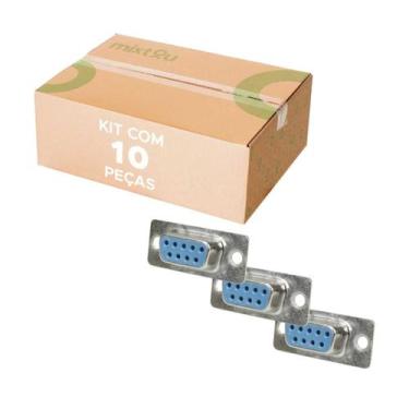 Imagem de 10x Conector Db9 Fêmea Solda Fio Rs232 Serial Alta Qualidade - 5+