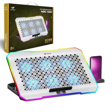 Imagem de Base Para Notebook Gamer 17,3" 6 Coolers Led Rgb Sup Celular - C3Tech