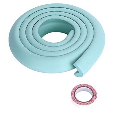 Imagem de Faixa de para-choque, 2 m DIY espesso protetores de borda de mesa para bebês crianças segurança mesa lareira bancada cantos pré-colados Almofada de fita larga para decoração de quarto, Verde