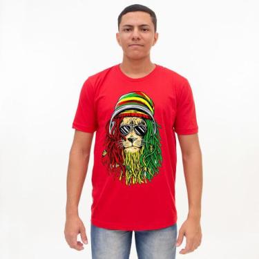 Imagem de Camiseta Básica 100% Algodão Estampada - Lion Reggae - P M G Gg - D'lu