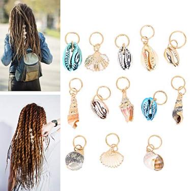 Imagem de Anéis de cabelo, grampos de cabelo, joias Dreadlocks, anéis de trança de cabelo, anel de dreadlocks, anel de casca, anel de cabelo, acessórios de decoração de cabelo, adequados para tranças de crochê
