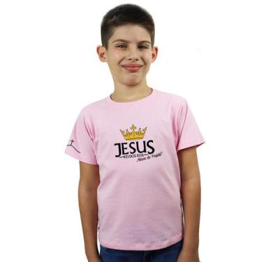 Imagem de Camiseta Infantil Personalizada Jesus Rei Dos Reis Marca Do Profeta Co