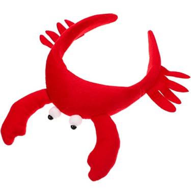 Imagem de FRCOLOR for Headdress Hair Sea Red Headbands Cosplay Accessories Costume Holiday Lobster Ocean Animals Hoop Ears Crab Delicate Hat Stuffed Bopper Headwear Headband Photo Funny Festive