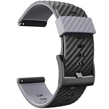 Imagem de GANYUU 24MM para Suunto 7/Suunto D5 Pulseira de substituição Silicone Sports Smart Watch Straps para Suunto 9 Baro/Sport Wrist HR Baro Watchband (Cor: Preto Cinza, Tamanho: 24mm)