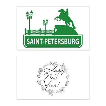 Imagem de Saint.Petersburg America Landmark Festival Ano Novo Cartão de felicitações Bless Message Present