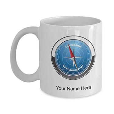 Imagem de Caneca de bússola personalizada, copo de café de bússola, ideia de presente de bússola personalizada, caneca de café de 325 ml
