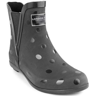 Imagem de LONDON FOG Bota de chuva feminina, Ponto preto, 35