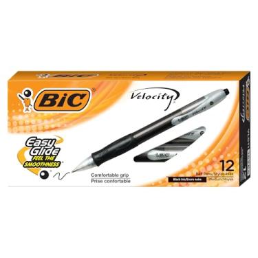 Imagem de Caneta esferográfica retrátil BIC Velocity, recarregável, ponta média (1,0 mm), preta