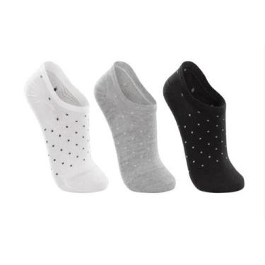 Imagem de Meia Lupo Kit C/3 pares Sport Sapatilha 03271-089-0956, Branco, Cinza,