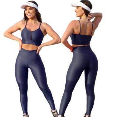 Imagem de Conjunto Fitness Calça Basica Compressão Cores em Poliamida - Leve Bea