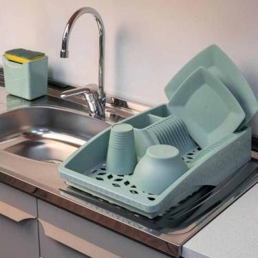 Imagem de Escorredor De Louças Cozinha Pratos E Talheres De Plástico Slim Uz - U