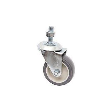 Imagem de (4pçs) Rodizio Girat. Espiga Roscada 3pol. R312 Bp Pvc Anti Risco 60kg