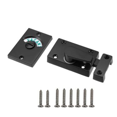 Imagem de Mewutal Indicador de fechadura de porta de vaso sanitário, trava indicadora de porta de banheiro, parafuso de liga de alumínio, trava de porta com sinal vazio/engatado para banheiro de banheiro, com