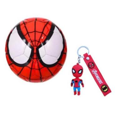 Imagem de Bola de futebol material sintético  + Chaveiro Homem Aranha - SMACTUDO